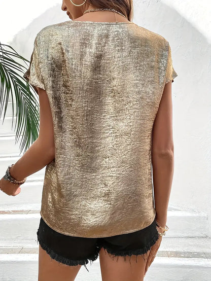 AULEREA - SOPHISTICATED V-NECK BLOUSE