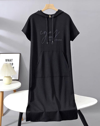 CECILLE - RELAXED HOODED LOUNGE DRESS