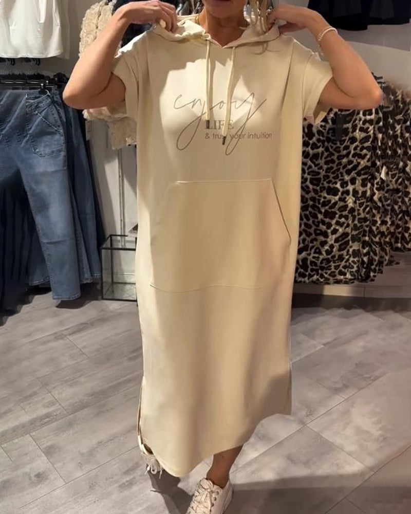 CECILLE - RELAXED HOODED LOUNGE DRESS