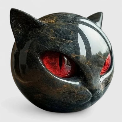 Lyzandra | Mystic Black Cat Head Sculpture