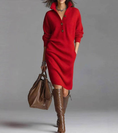 BELLE – SOFT KNIT BUTTON DRESS