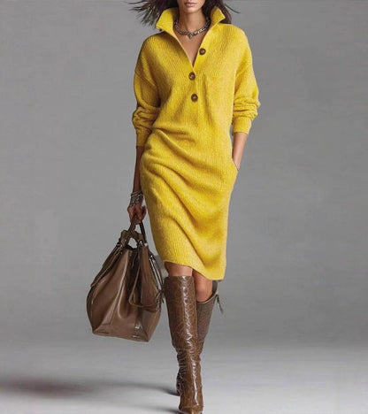 BELLE – SOFT KNIT BUTTON DRESS