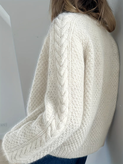 AMETHYST - CHIC BRAIDED STITCH CARDIGAN