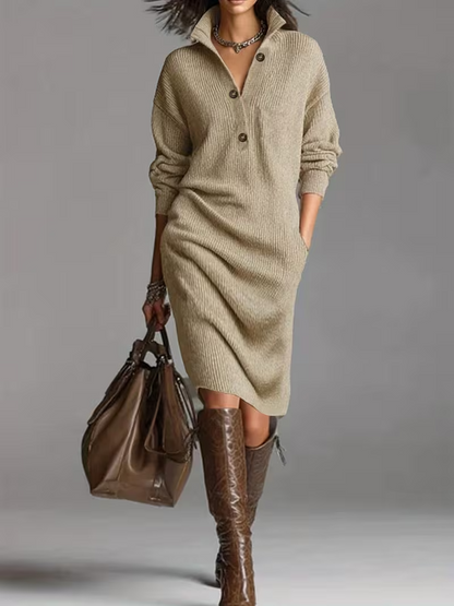 BELLE – SOFT KNIT BUTTON DRESS