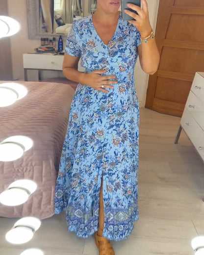 BRIAR - BOTANICAL V-NECK DRESS