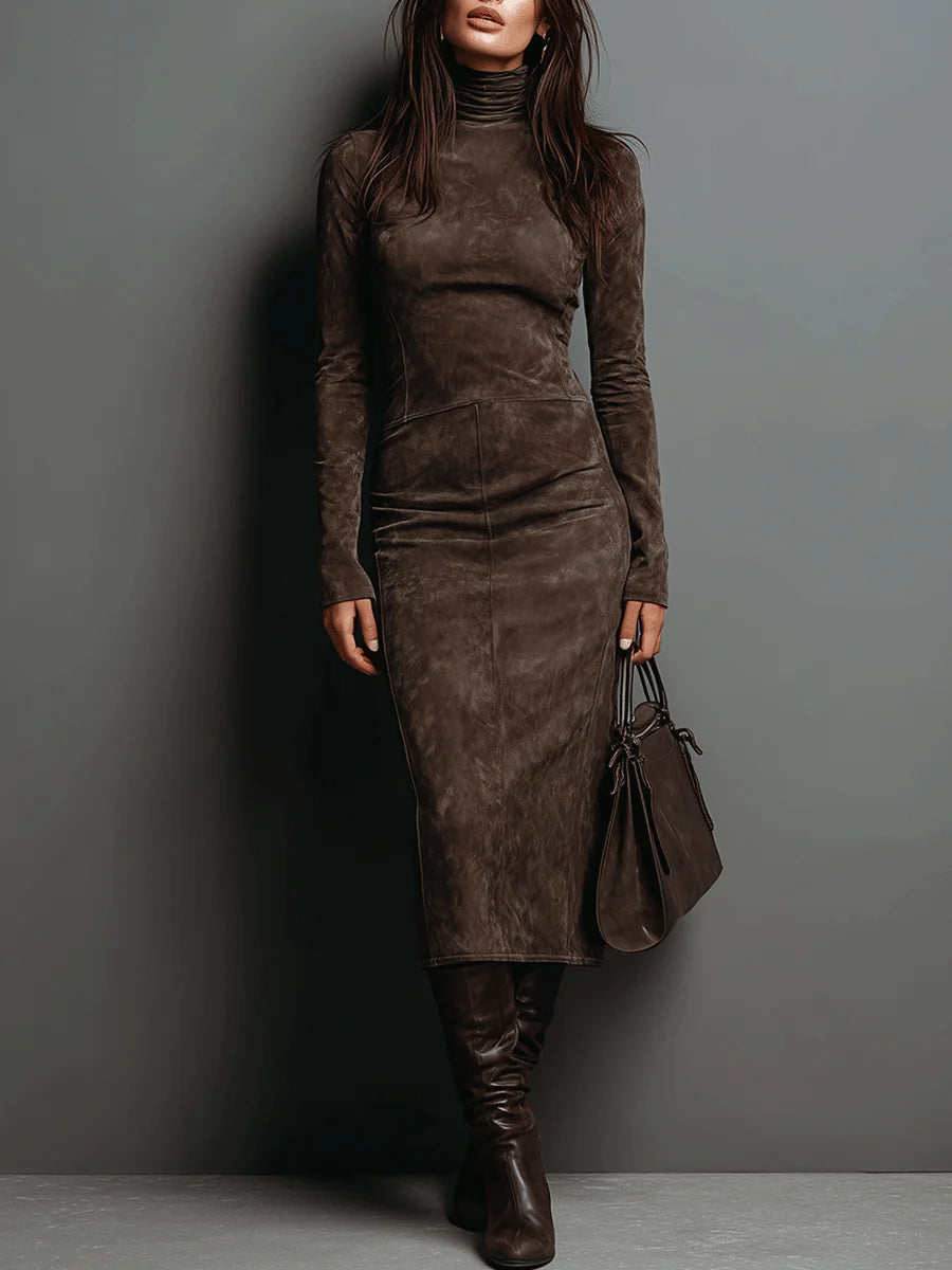 Frosina Suede Midi Dress