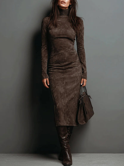 Frosina Suede Midi Dress