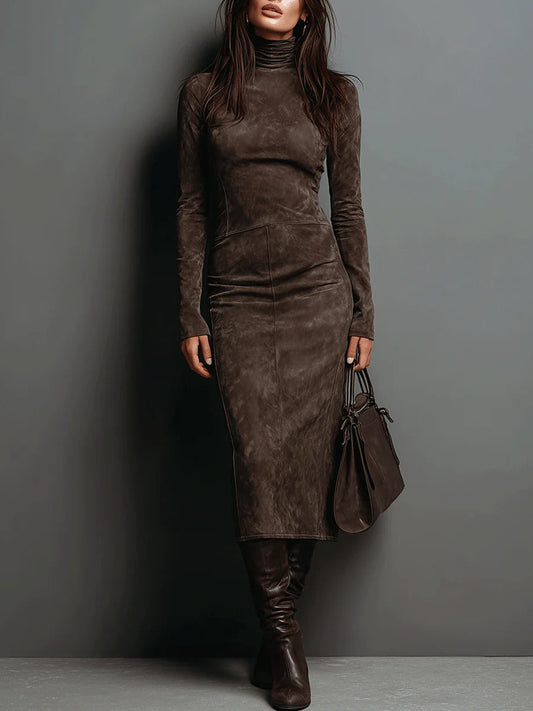 Frosina Suede Midi Dress