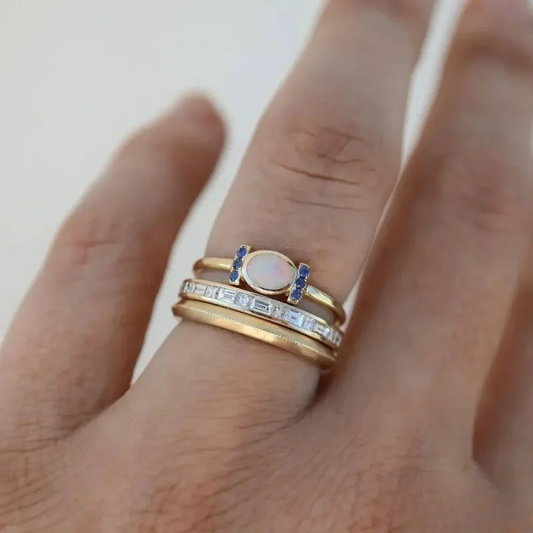 Set of Vintage Gold Opal Rings
