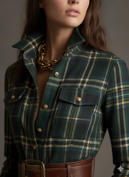Juliet - Maxi Checked Shirt Dress