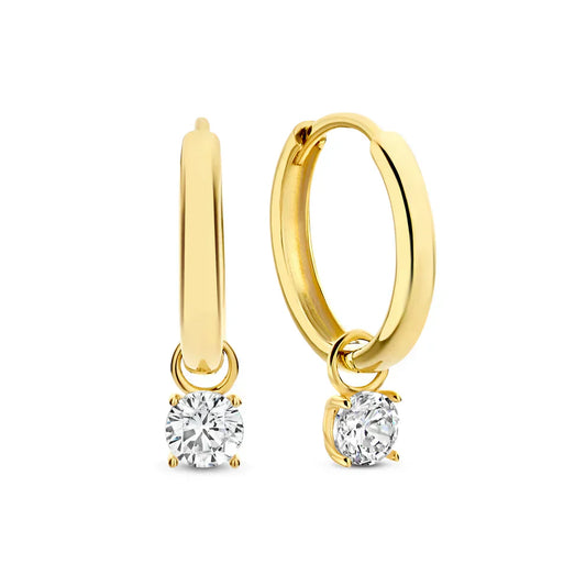 Amarissea | Moonbeam Stone Hoop Earrings 14k Gold