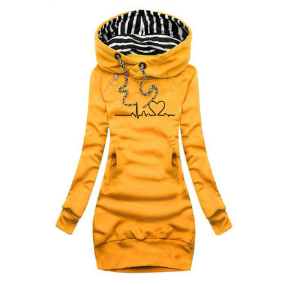 Adèle - Sweater Dress with Heartbeat Print