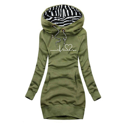 Adèle - Sweater Dress with Heartbeat Print