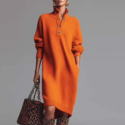 BELLE – SOFT KNIT BUTTON DRESS