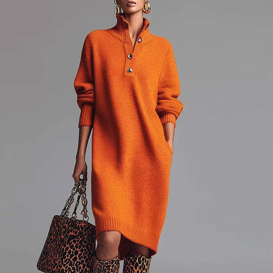 BELLE – SOFT KNIT BUTTON DRESS