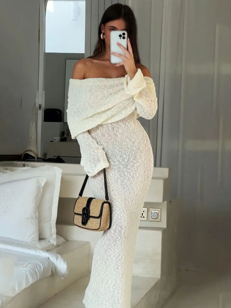 ATHENA - TEXTURED GLAM MAXI DRESS