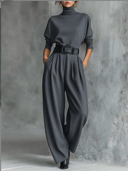 JULIET -Turtleneck & Straight Leg Pants Set
