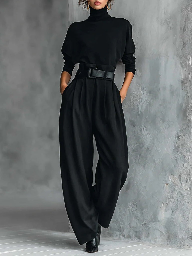 JULIET -Turtleneck & Straight Leg Pants Set