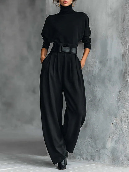 JULIET -Turtleneck & Straight Leg Pants Set