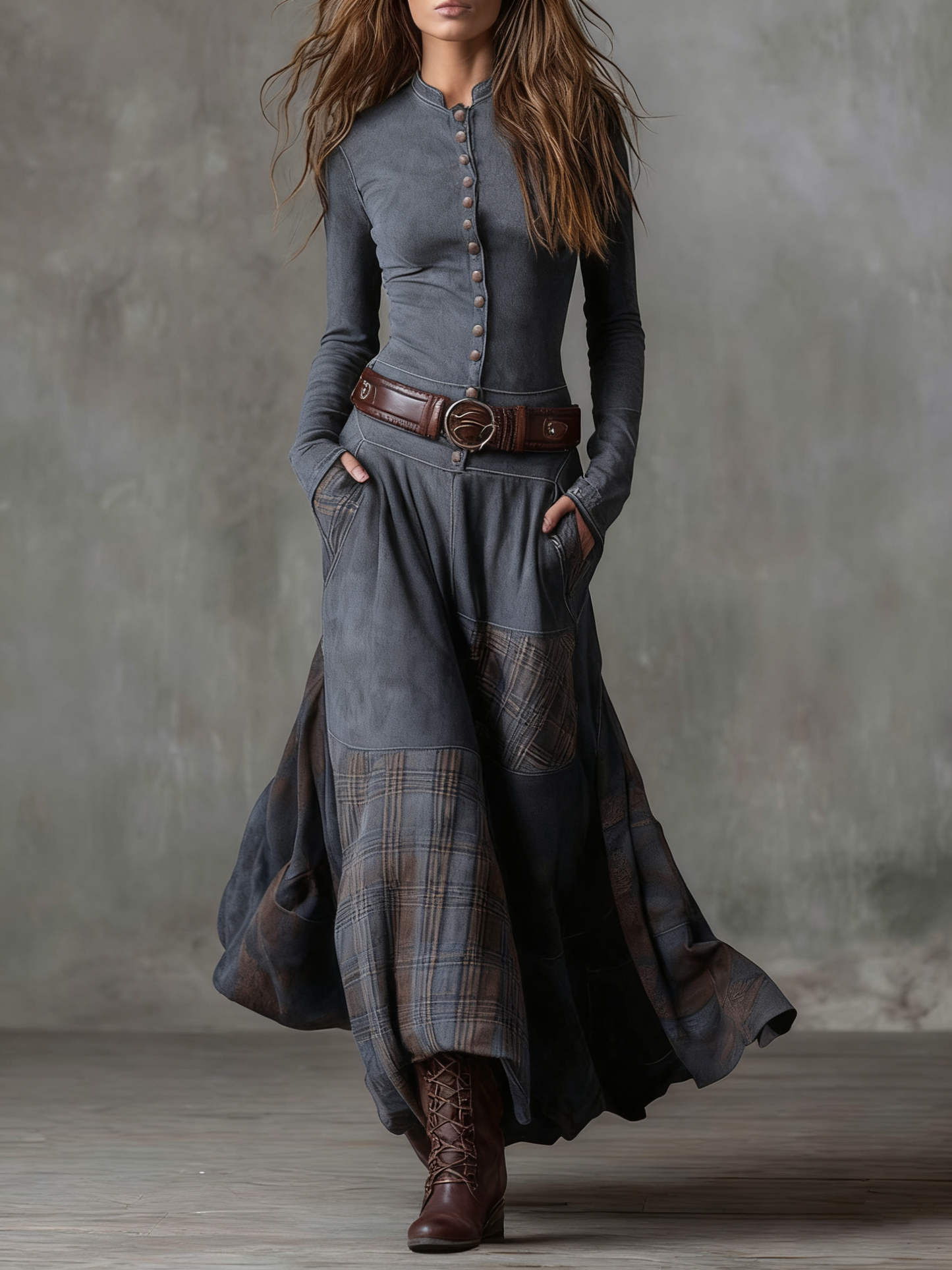 Michelle Suede Maxi Dress