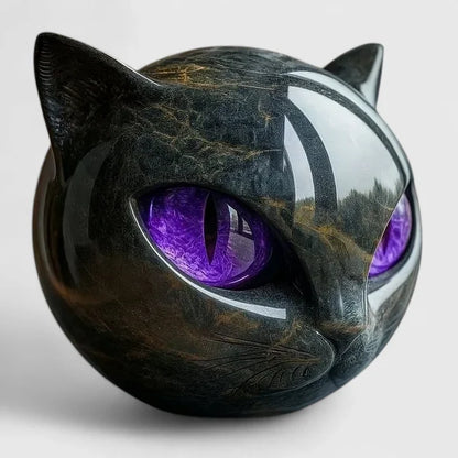 Lyzandra | Mystic Black Cat Head Sculpture