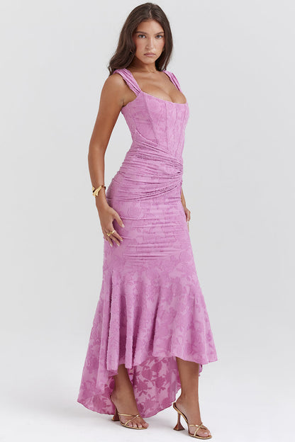 Boheme - Sleeveless Ruched Bodycon Evening Dress