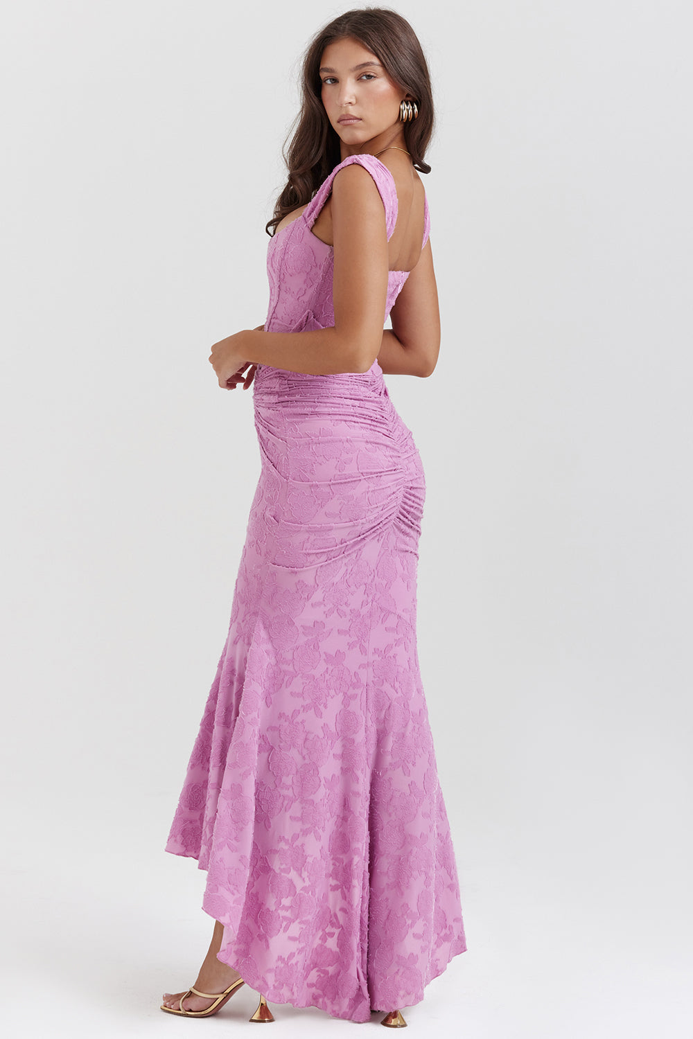 Boheme - Sleeveless Ruched Bodycon Evening Dress
