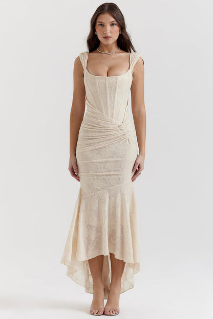 Boheme - Sleeveless Ruched Bodycon Evening Dress