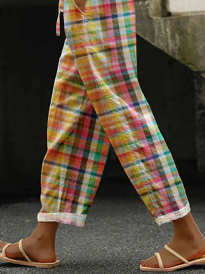 BRIELLE - TRENDY PLAID PANTS
