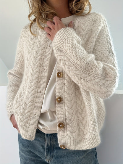 AMETHYST - CHIC BRAIDED STITCH CARDIGAN