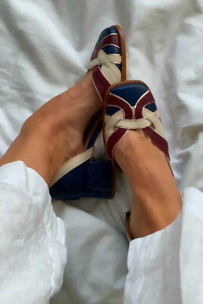 Amara | Tri-Color Slip-On Flats