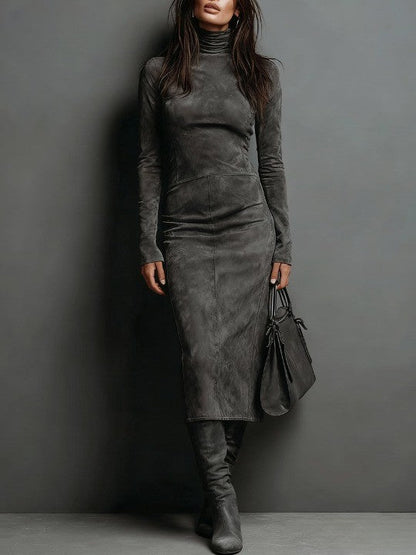 Frosina Suede Midi Dress