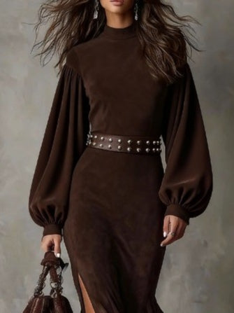 Harriet - Vintage Suede Midi Dress