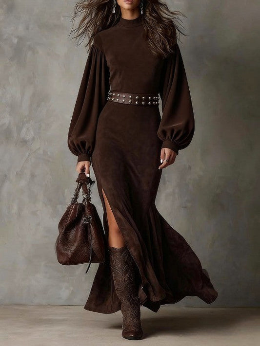 Harriet - Vintage Suede Midi Dress