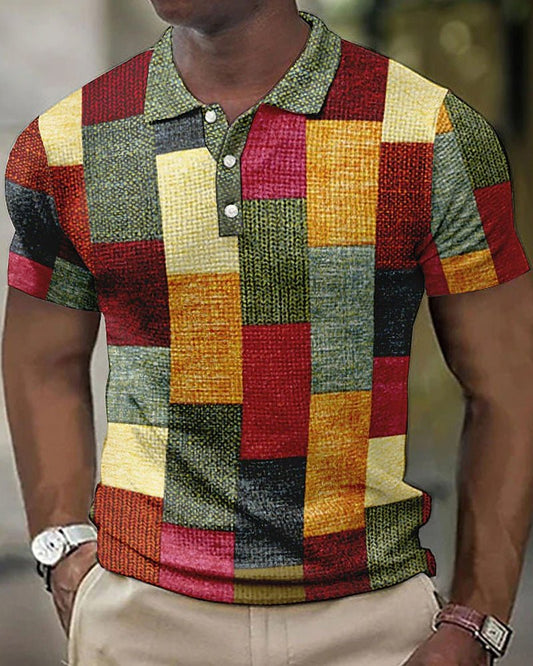 BENETTON - CHECKERED POLO SHIRT