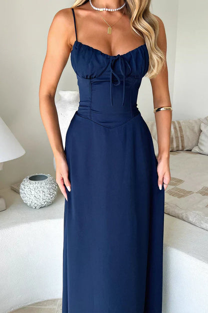 Cambria - Elegant Spaghetti Strap Maxi Wrap Dress