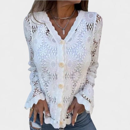 CASSIDY – GAUZY BLOSSOM WOVEN CARDIGAN