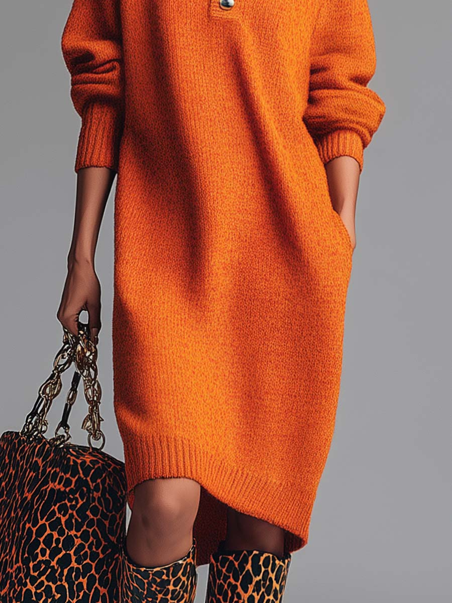 BELLE – SOFT KNIT BUTTON DRESS