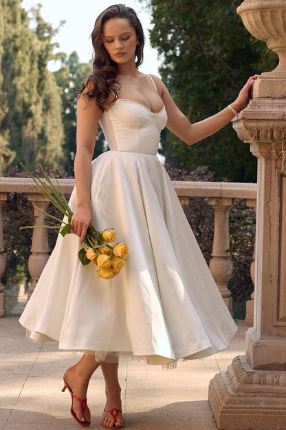 BRIGGITE - FIT AND FLARE BUSTIER TEA DRESS