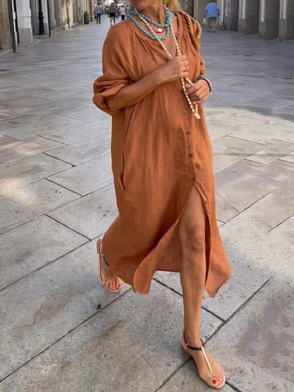 ANGELU - BUTTON-DOWN MAXI DRESS